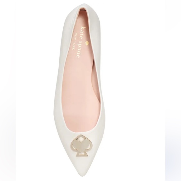 NWOB Kate Spade Lenora Pointy Flats Sz 6 in Black Leather - Picture 3 of 5